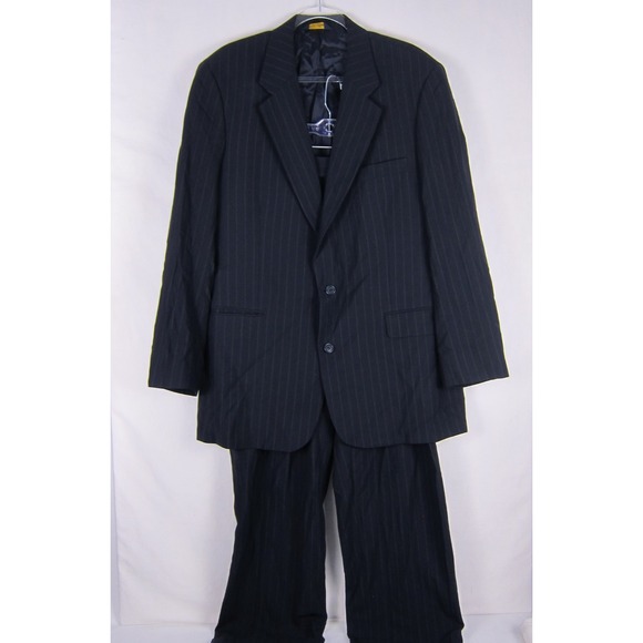 Brooks Brothers Other - Brooks Brothers Suit Mens 43L Navy BrooksEase Wool 2 Button Two Piece Set Stripe